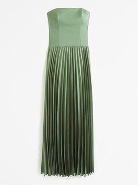 Abercrombie & Fitch Satin Giselle Strapless Drop-Waist Gown